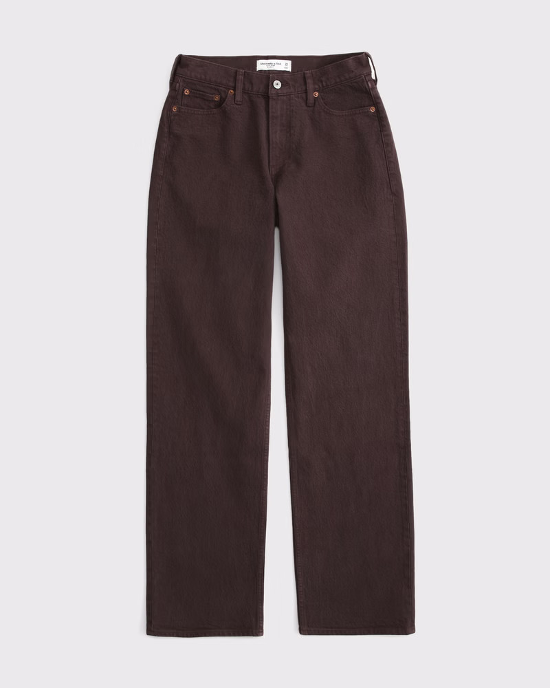 Abercrombie & Fitch Women's Low Rise Baggy Jean in Chocolate Brown - Size 30 | Abercrombie & Fitch (US)
