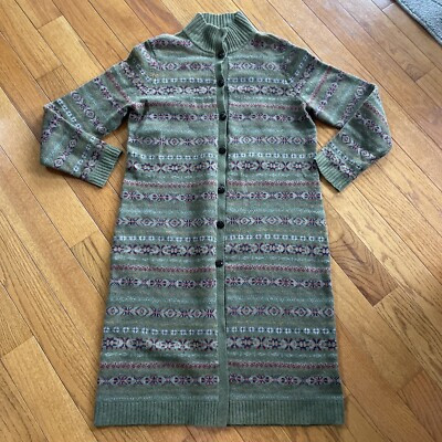 Rare Ralph Lauren Fair Isle Cardigan Sweater Coat  Wool  Flawless L | eBay US