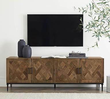 Parquet 72" Reclaimed Wood Media Console | Pottery Barn (US)