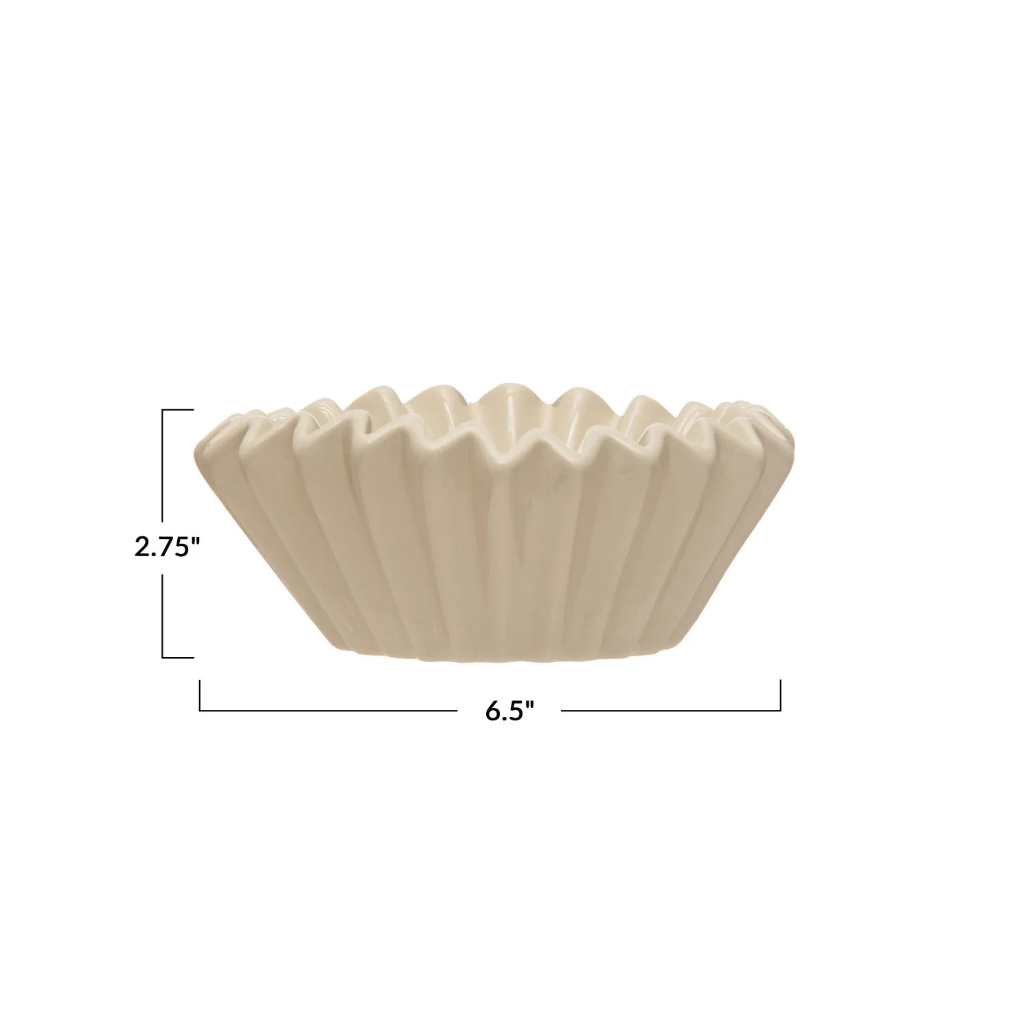 Stoneware Fluted Bowl, Large White | Auden & Avery