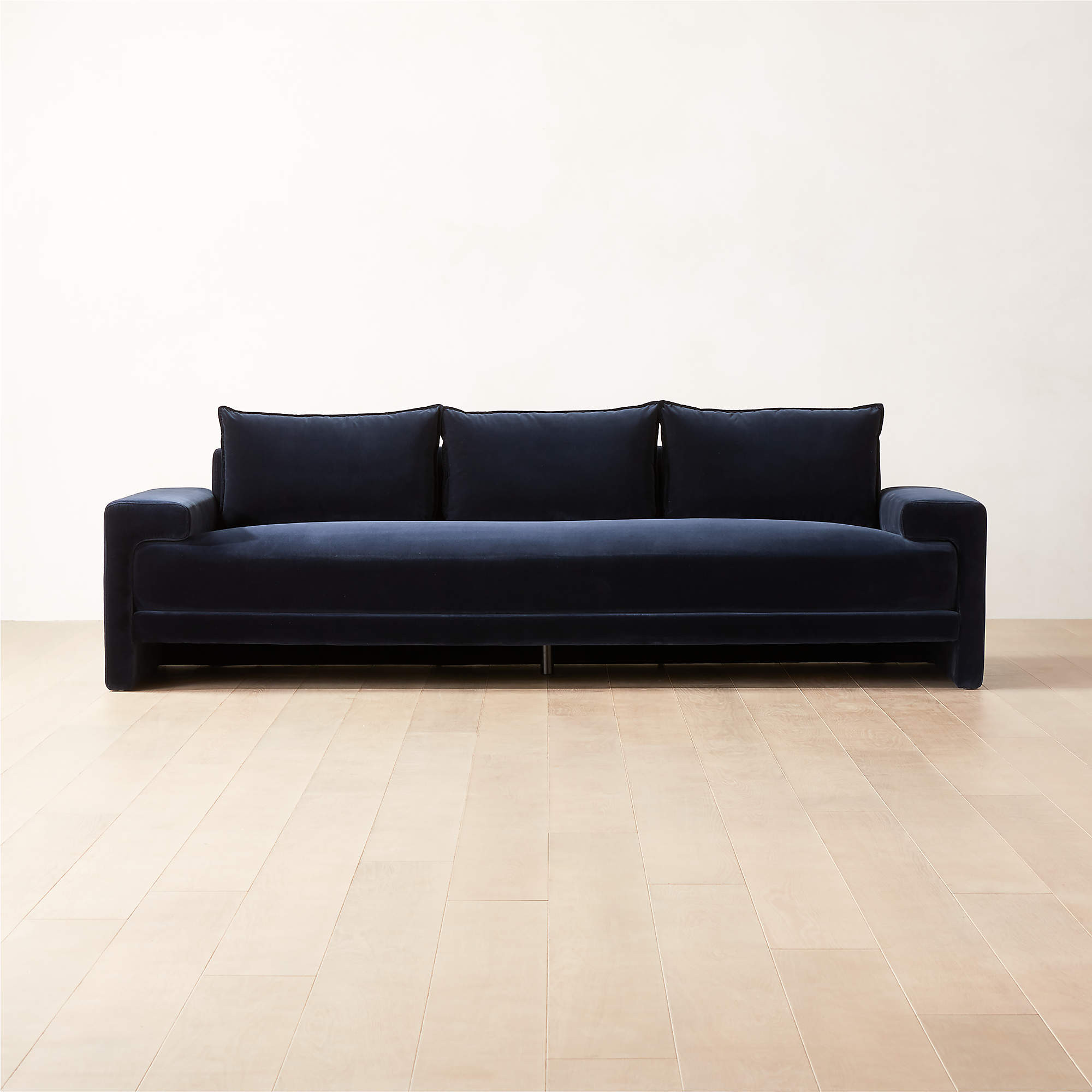Camden Ink Blue Modern Velvet Sofa + Reviews | CB2 | CB2