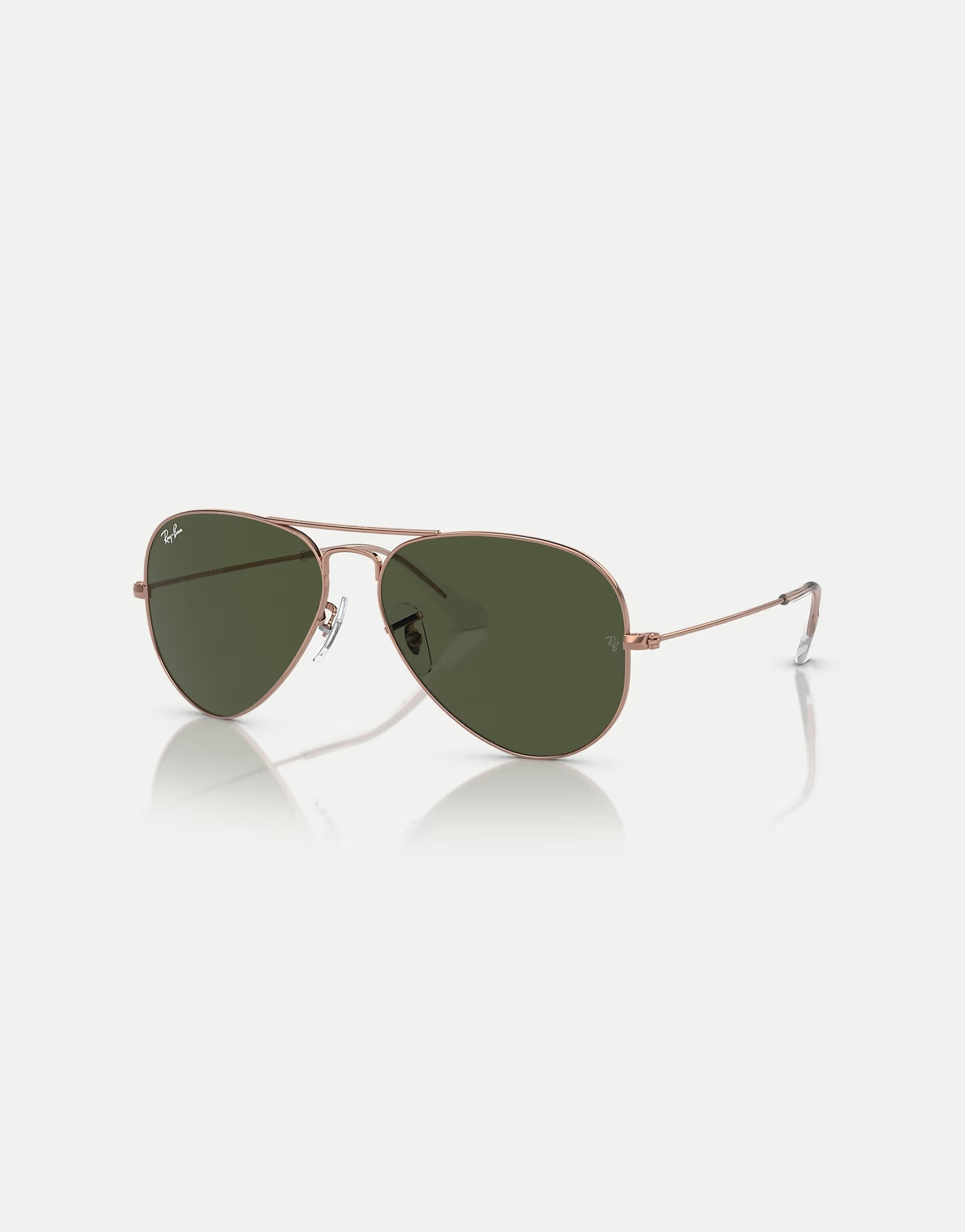 Ray-Ban aviator rose gold pilot sunglasses in gold with green lens in rose gold | ASOS | ASOS (Global)