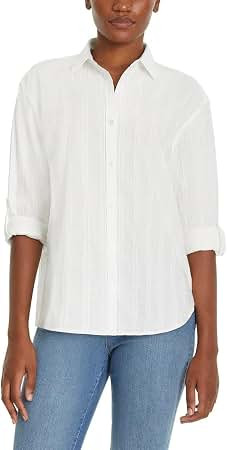 Gloria Vanderbilt Amanda White Dress Top, Lightweight Long Sleeve Button Down Shirt Women, Dress ... | Amazon (US)