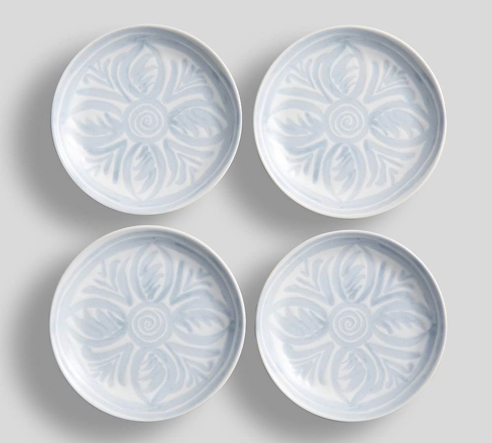 Chambray Tile Stoneware Appetizer Plates | Pottery Barn (US)