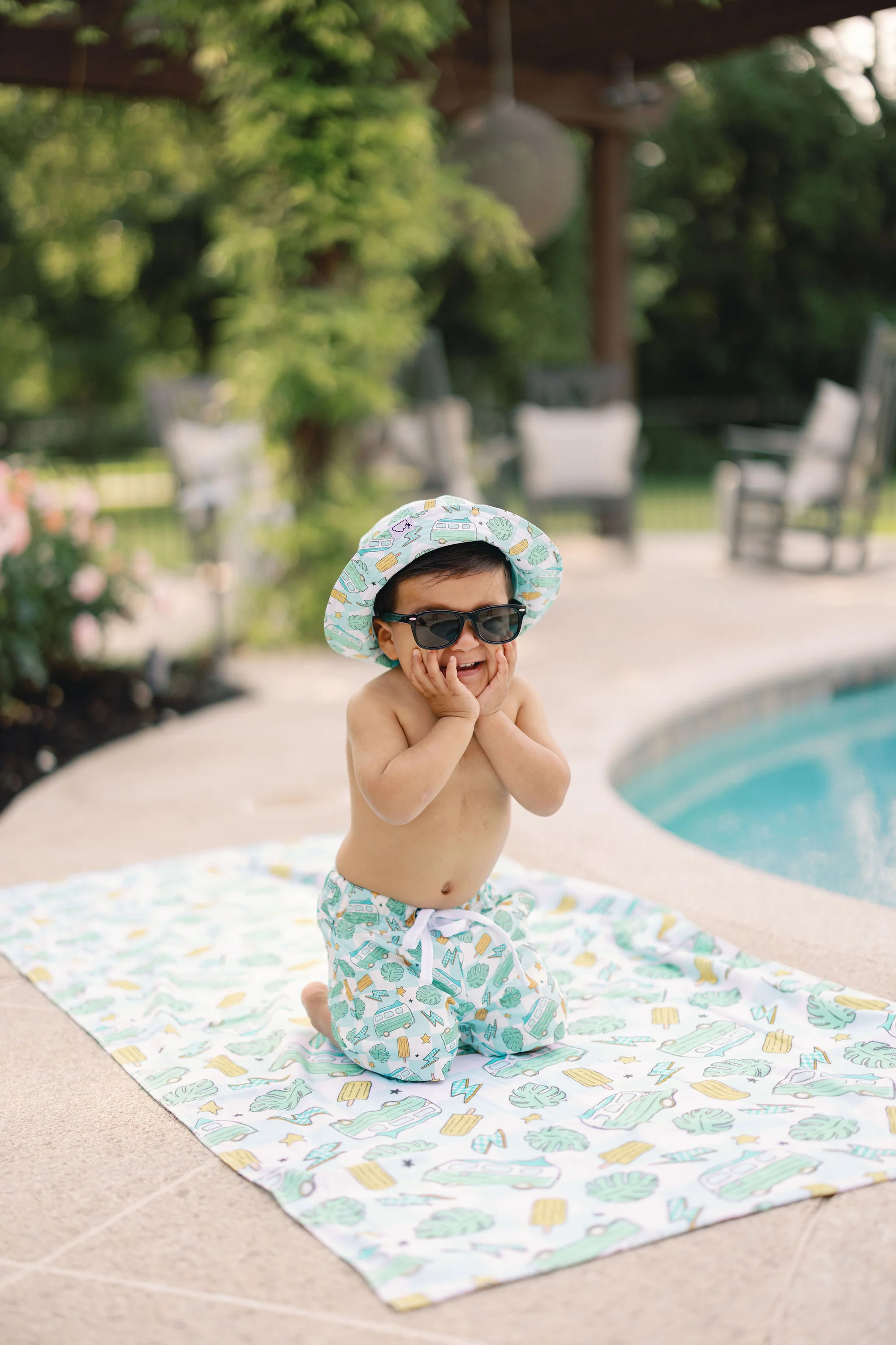 EXCLUSIVE CHECKED OUT FOR SUMMER DREAM SWIM TRUNKS | DREAM BIG LITTLE CO