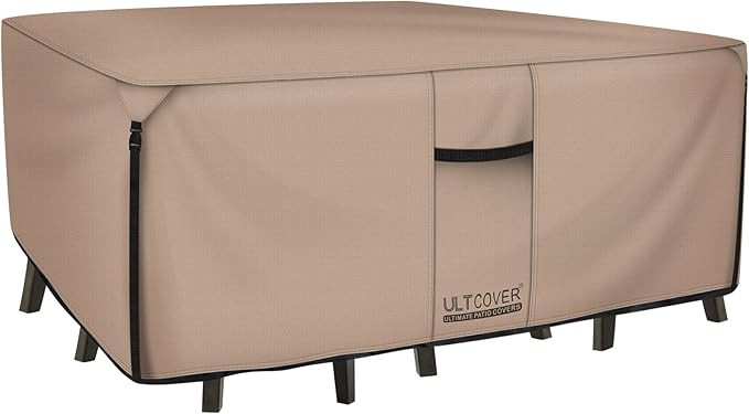 ULTCOVER Rectangular Patio Heavy Duty Table Cover - 600D Tough Canvas Waterproof Outdoor Dining T... | Amazon (US)