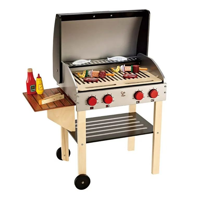 HaPe Wooden Gourmet BBQ Grill with Food Accessories Toy Kitchen Appliance Set - Walmart.com | Walmart (US)