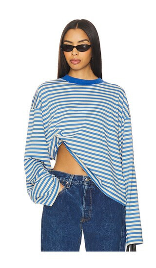LIONESS Bloom Long Sleeve Top in Blue. - size L | Revolve Clothing (Global)
