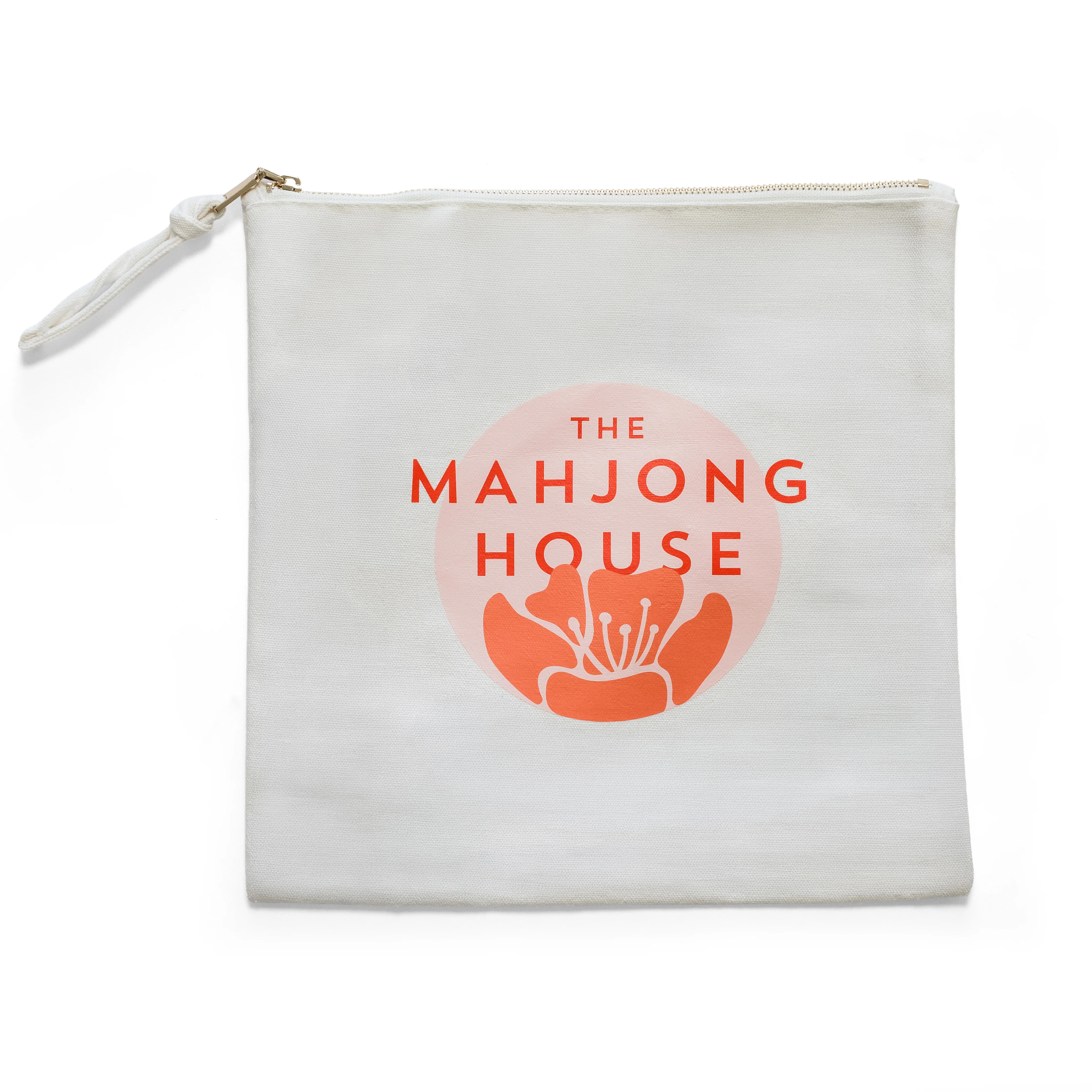 Canvas Zipper Square Mahjong Tile Bag | Perfect for Travel | The Mahjong House