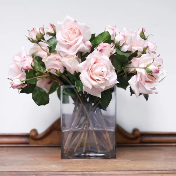 Blush Pink Rose Floral Arrangement | Wayfair North America