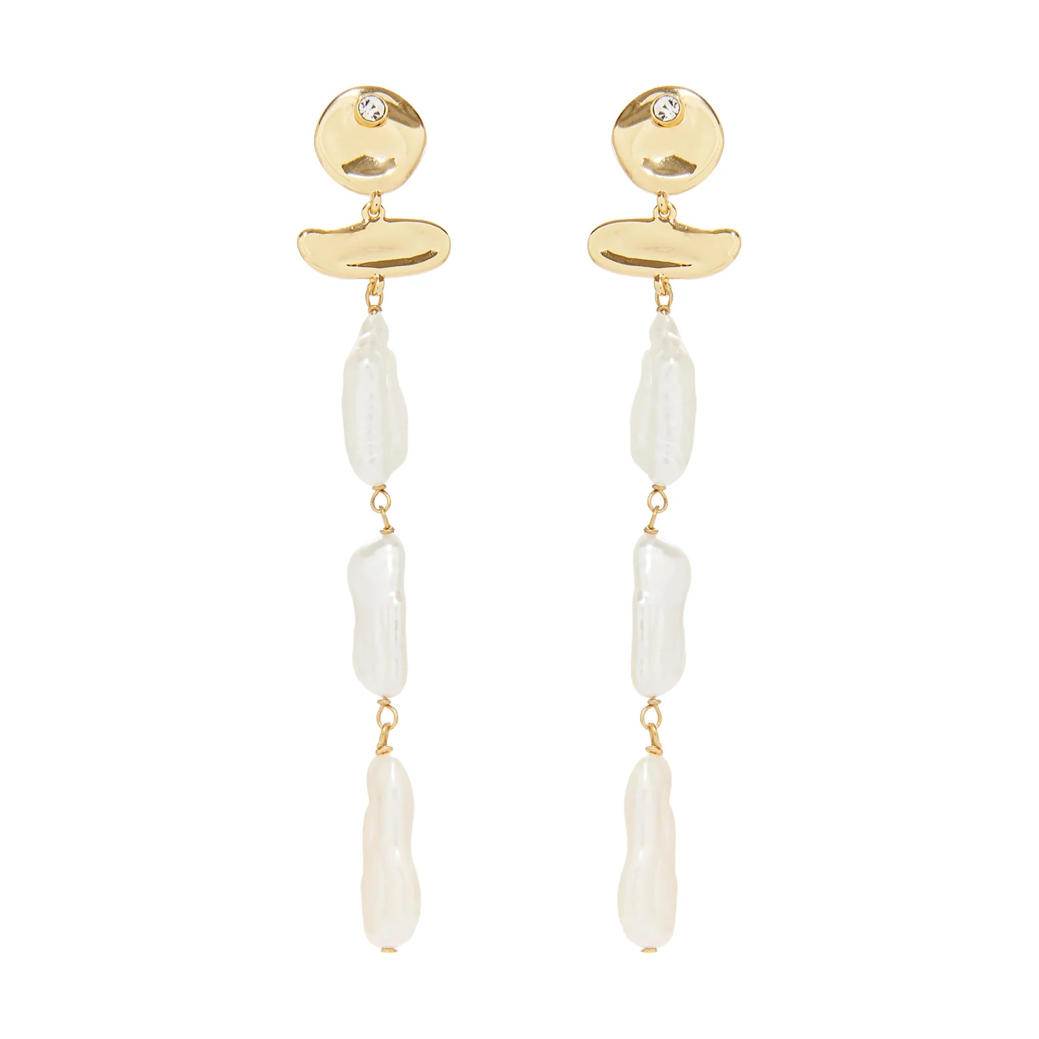 Irina Pearl Earrings White Gold | Mignonne Gavigan
