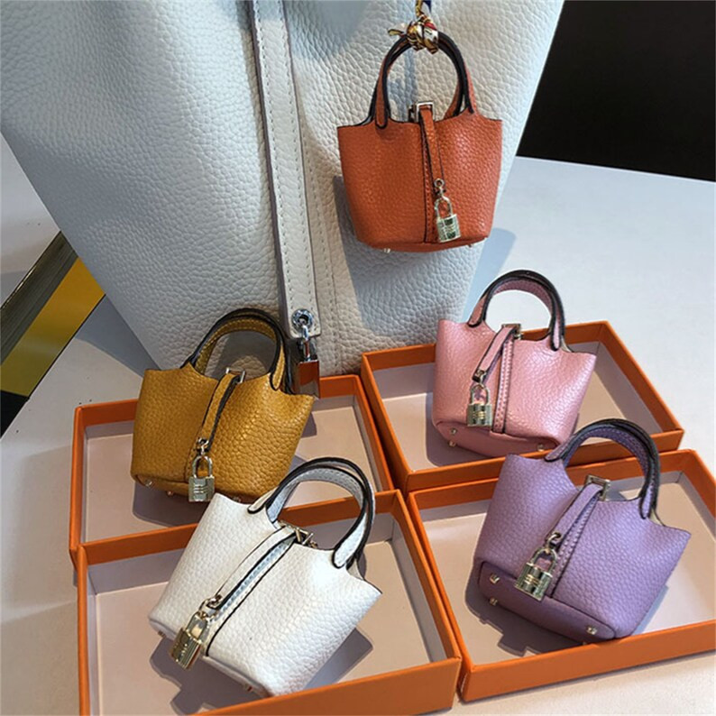 Leather Bag Charm for Purse, Handmade Key Chain, Cartoon Car Hanging, Cute Rear View Mirror Acces... | Etsy (US)