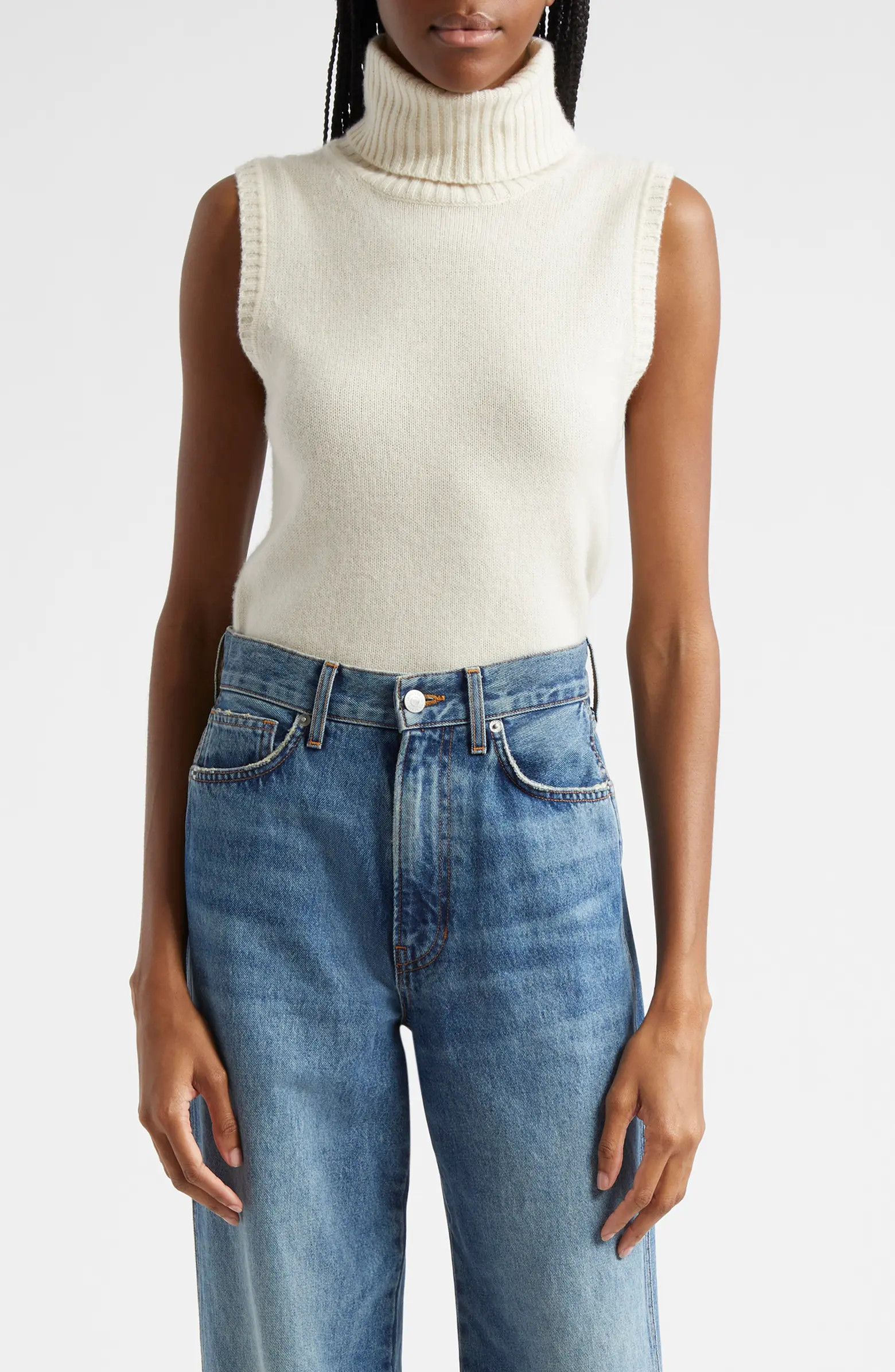 Veronica Beard Mazzy Sleeveless Cashmere Turtleneck Sweater | Nordstrom | Nordstrom