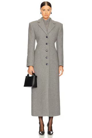 EAVES Yaron Manteco Wool Coat in Light Grey from Revolve.com | Revolve Clothing (Global)