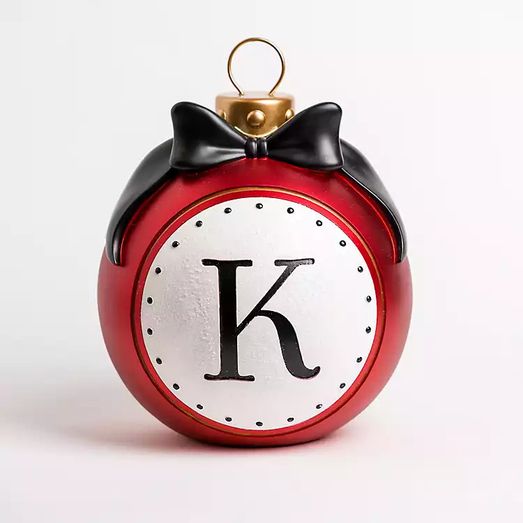 Monogram K Outdoor Christmas Ornament | Kirkland's Home