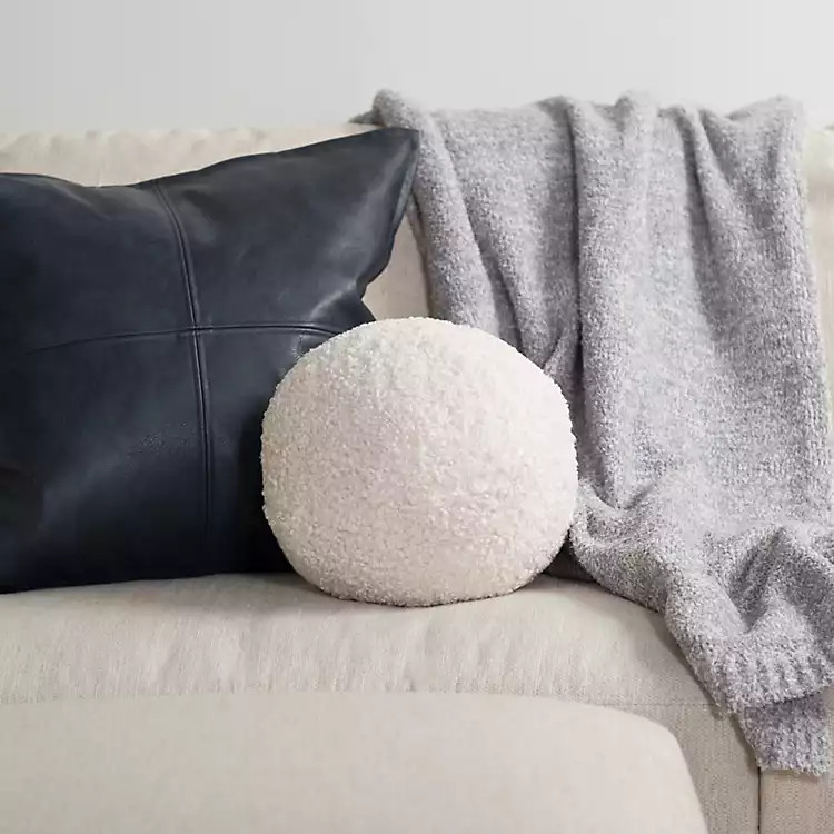 Ivory Boucle Sphere Pillow | Kirkland's Home