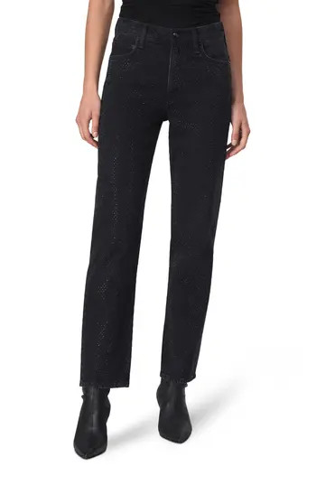 rag & bone Harlow Rhinestone Mid Rise Ankle Straight Leg Jeans in Sirinjewel at Nordstrom Rack, Size 23 | Nordstrom Rack