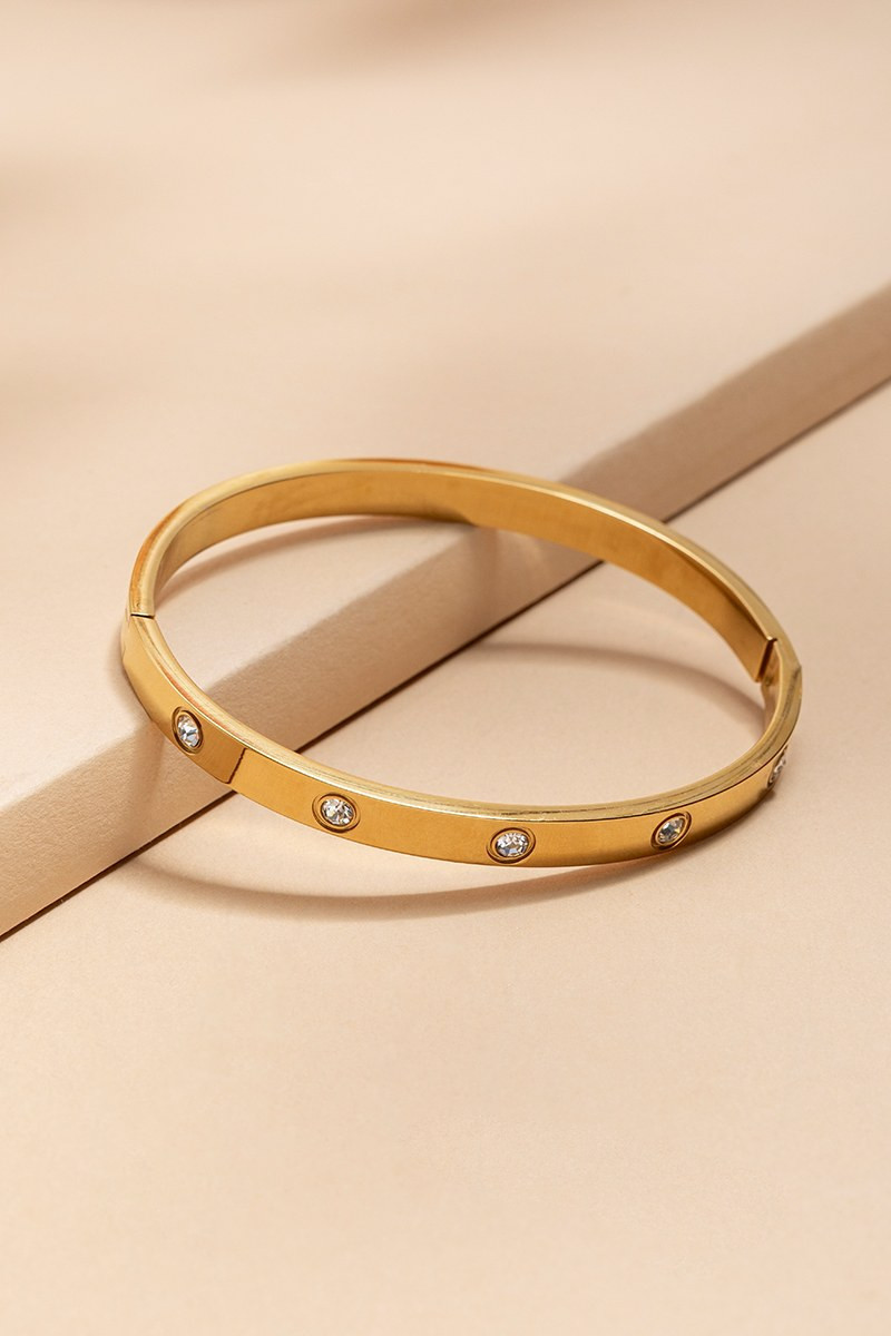 Donna Stainless Steel Gold Hinge Bracelet | Francesca's