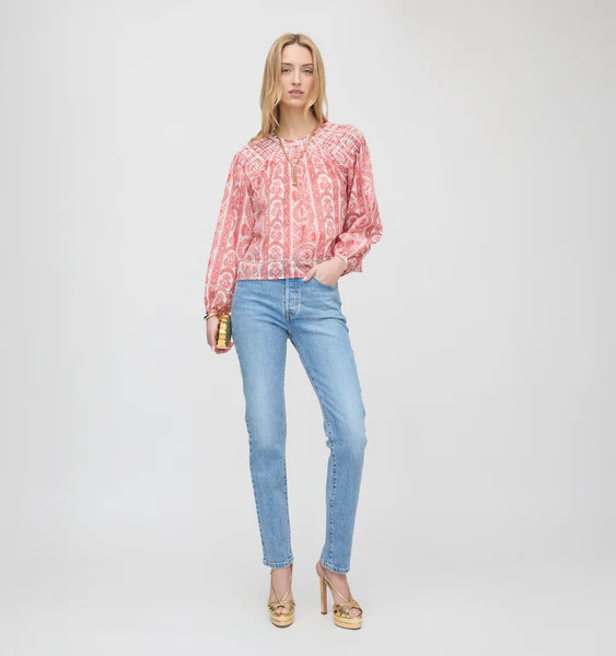 The Skye Top - Coral Corsica Paisley | Hill House Home US