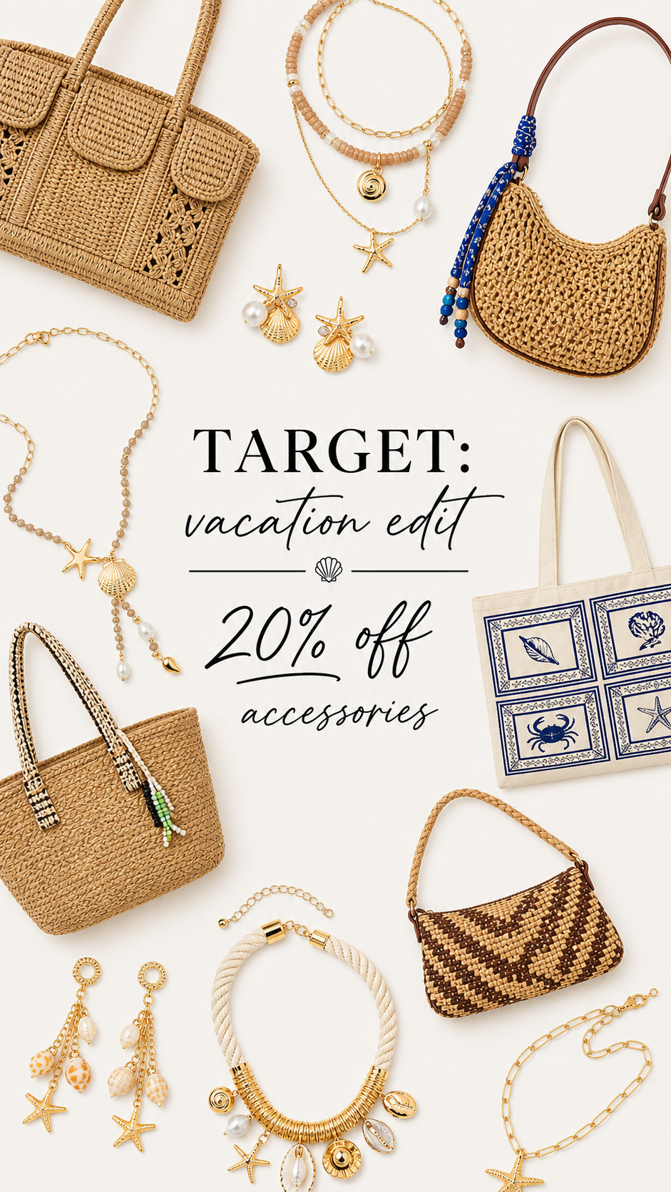 Vacation accessories on sale at Target! 20% off so many cute bags and jewelry!  

 #LTKMothersDay #LTKSeasonal #LTKSaleAlert