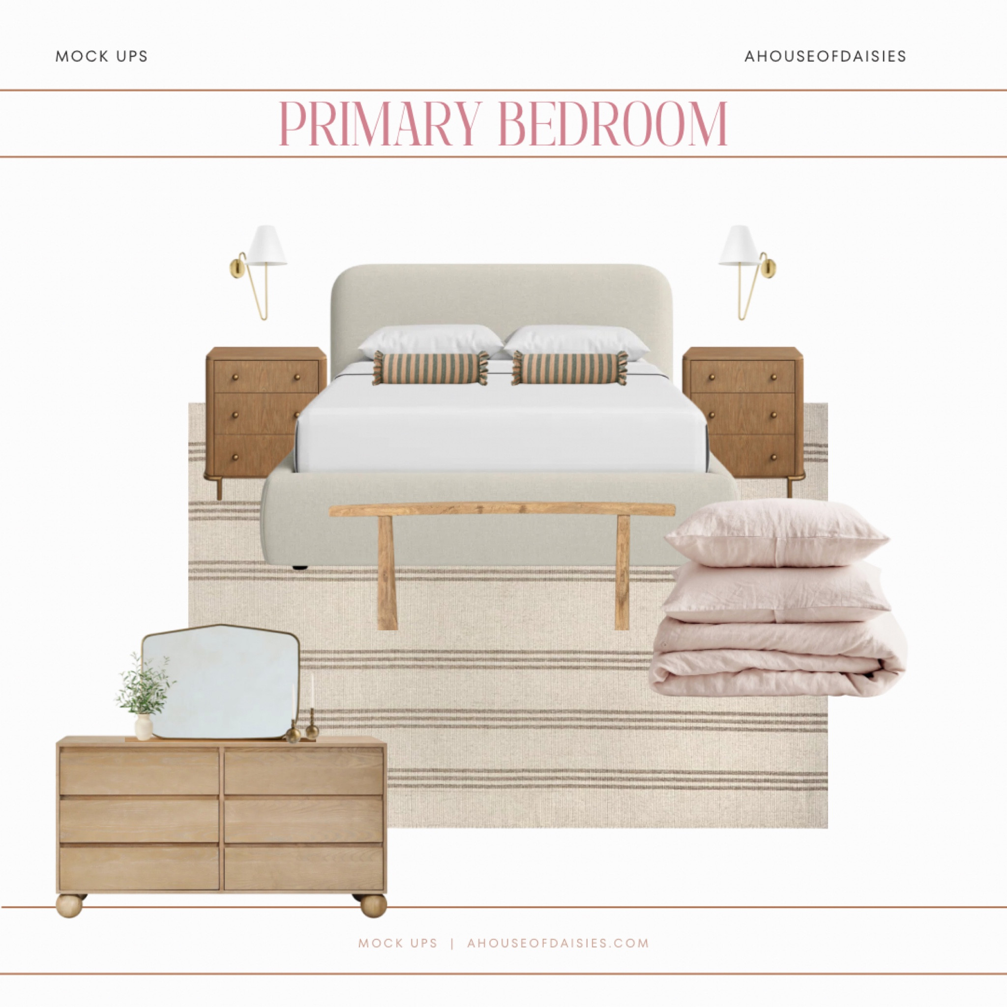 Primary bedroom, bamboo sheets, neutral bedroom, neutral rug, pink sheets, sconces 


#LTKFindsUnder50 #LTKStyleTip #LTKHome