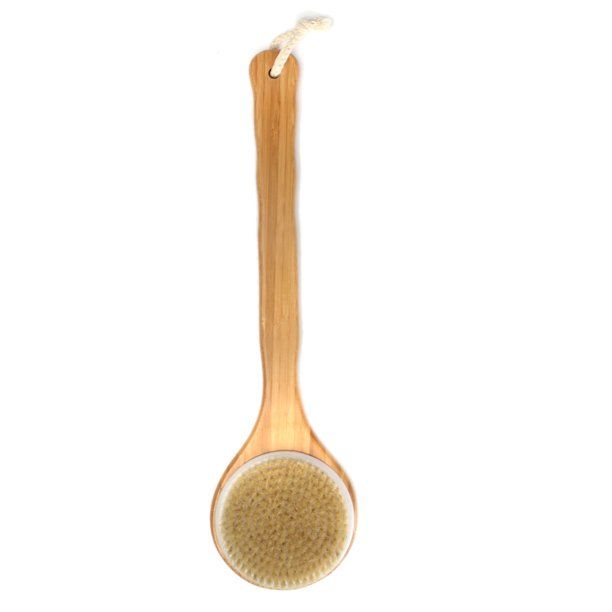 40cm Long Bamboo Shower Body Brush Removable Bathing Bristles Exfoliating Massager Scrubber Back ... | Walmart (US)