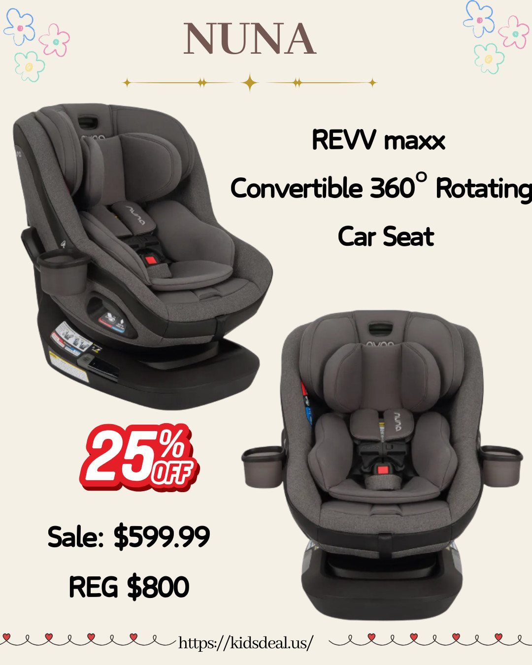 🚗✨ Nuna REVV Maxx 360° Rotating Car Seat ✨👶

One of Nuna's most-loved car seats is on sale! 💖

🔥 25% OFF
🔄 360° rotation makes getting your little one in & out so much easier
🛡️ Convertible design that grows with your child
☁️ Premium comfort with Nuna's signature style

A must-have for safer, easier everyday rides! 💕🚙

#Nuna #NunaREVV #CarSeat #360CarSeat #BabyGear #ToddlerEssentials #MomLife #Parenting #TravelWithKids #BabyMustHaves #CarSeatSafety #BabyRegistry #DealAlert #KidsGear #FamilyTravel 🚗✨

#LTKSaleAlert #LTKTravel #LTKBaby