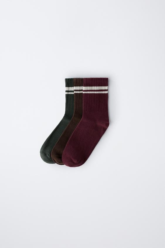 3-PACK OF LONG SOCKS WITH STRIPES | Zara UK