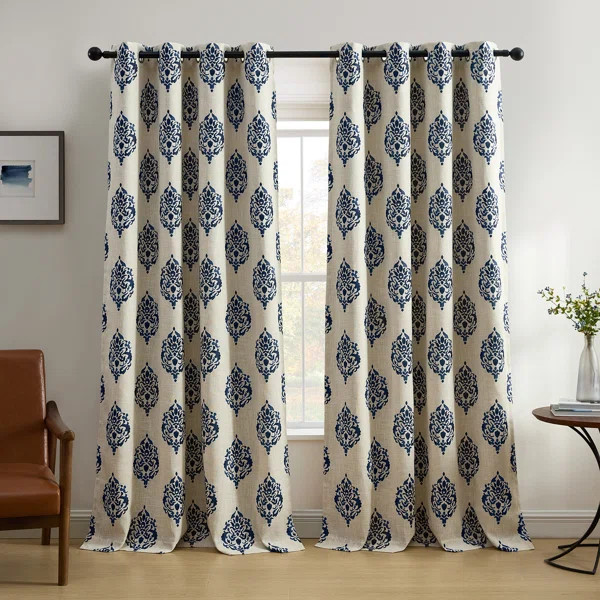 Blanford Medallion Print Room Darkening Thermal Grommet Top Single Curtain Panel | Wayfair North America