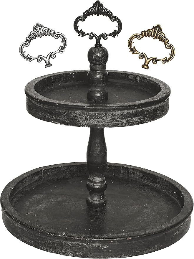 Felt Creative Home Goods Rustic Wood Two Tiered Tray - Large Farmhouse 2 Tier Serving Tray for Co... | Amazon (CA)