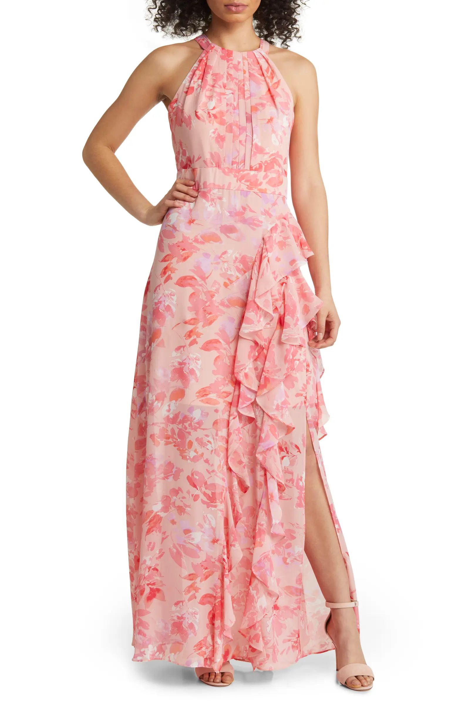 Floral Chiffon Gown | Nordstrom