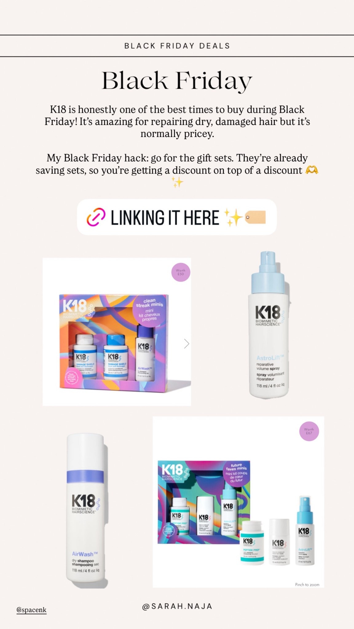 Space nk black Friday discount on k18 

#LTKsale #LTKbeauty #LTKCyberWeek