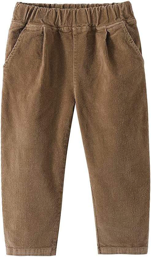 Mud Kingdom Boys Girls Corduroy Pants Pull On Plain Elastic Waist | Amazon (US)