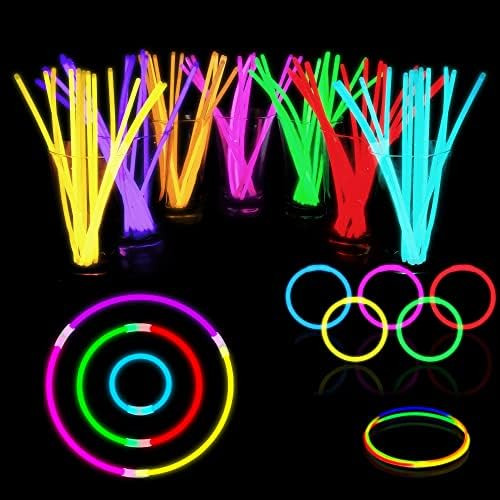 100 Glow Sticks Party Supplies - Halloween Glow in the Dark Sticks in Bulk, Light Up Glow Party F... | Amazon (US)