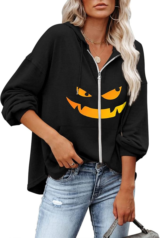 Zatanaroni Womens Zip Up Hoodies Loose fit Sweatshirt Casual Long Sleeve Shirts for Women Pullove... | Amazon (US)