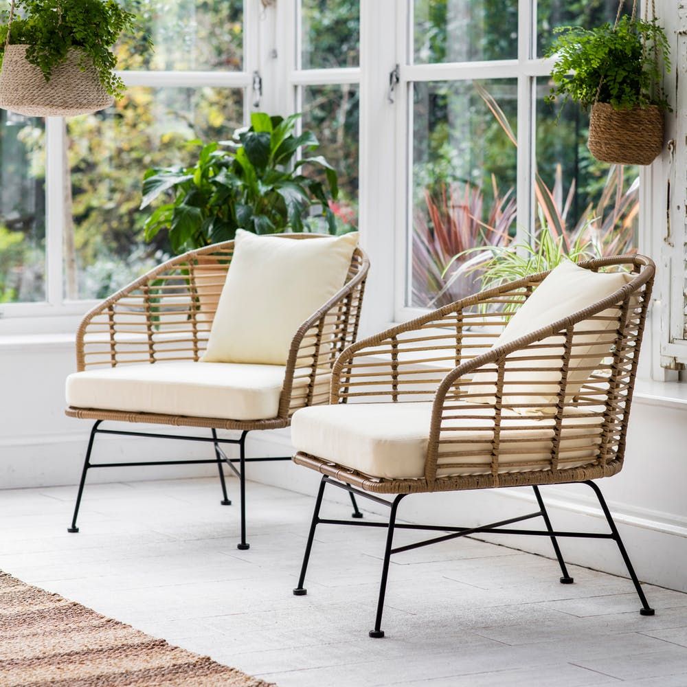 Garden Trading Hampstead Armchairs Natural Set of 2 | Olivia's