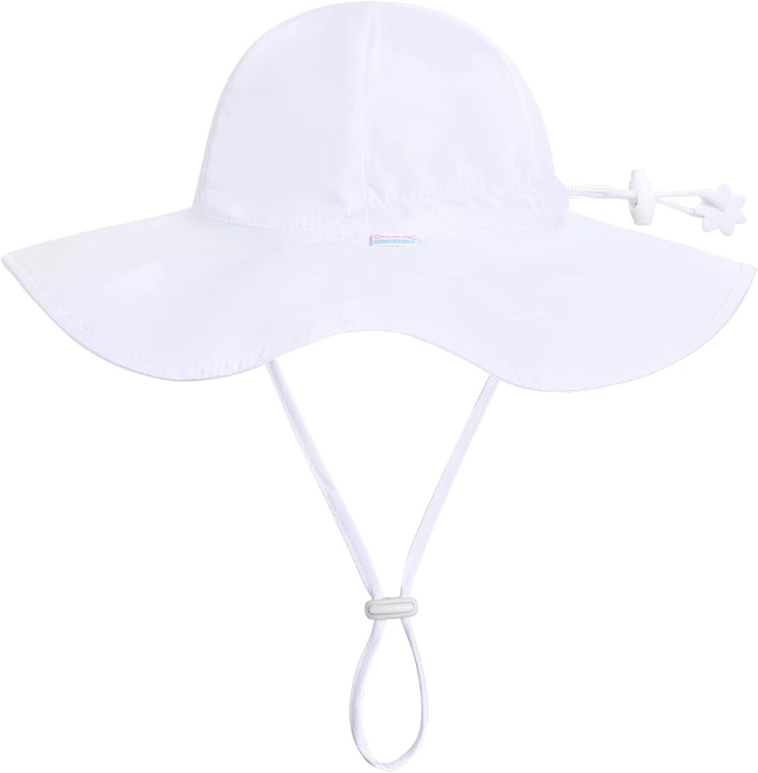 Unisex Baby Sun Hat with UPF 50+ Outdoor Adjustable Beach Hat, Baby Girl Wide Brim Bucket Hats fo... | Amazon (US)
