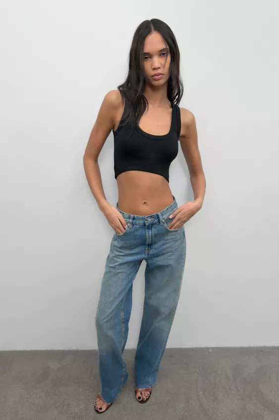 TRF HIGH WAIST WIDE LEG JEANS | Zara US