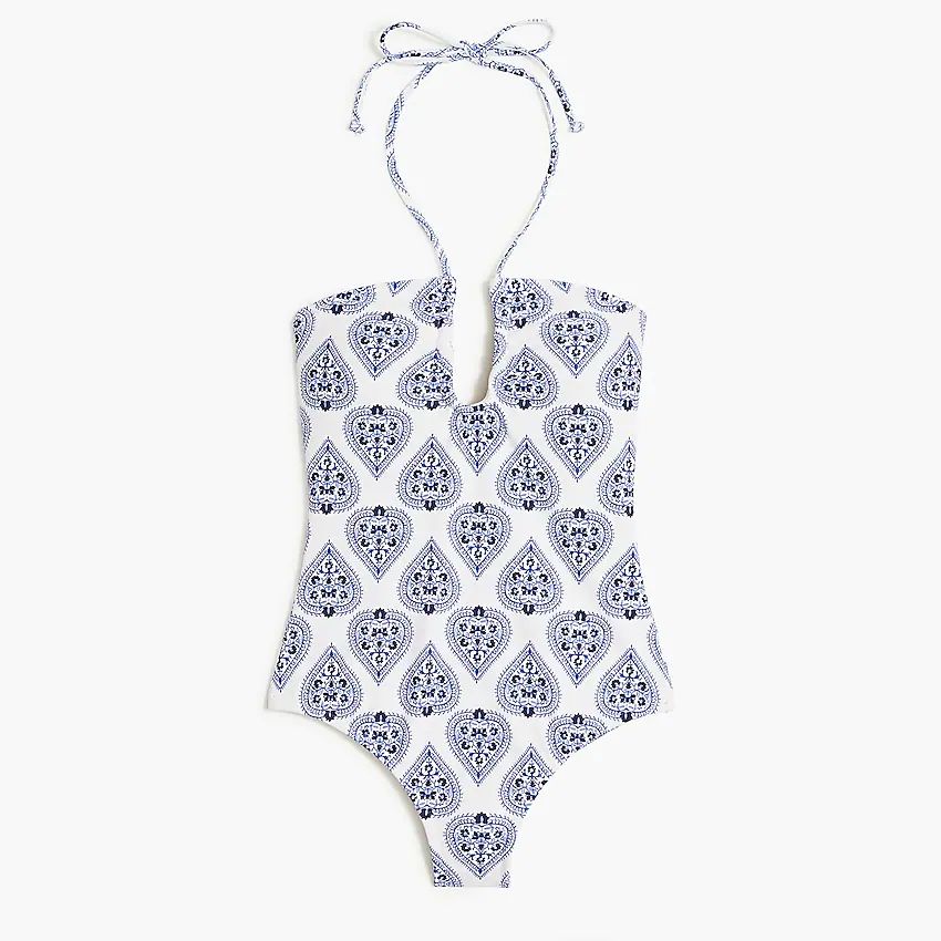 Printed cutout one-piece swimsuit | J.Crew Factory