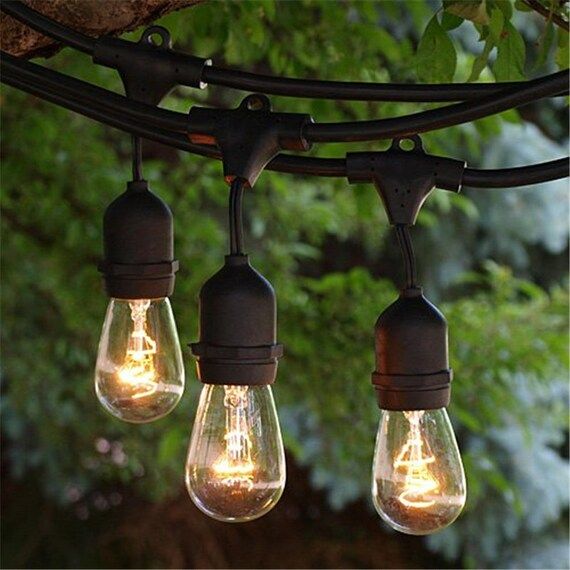 48FT Outdoor String Light with 24 Sockets Weatherproof for | Etsy | Etsy (US)
