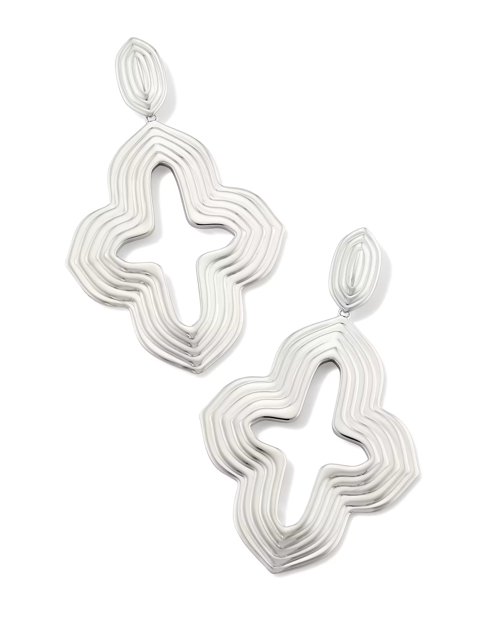 Abbie Metal Statement Earrings in Silver | Kendra Scott