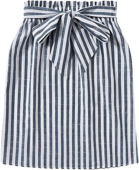 Floerns Women's Plaid Print Paper Bag Waisted Belted Short Skirt | Amazon (US)