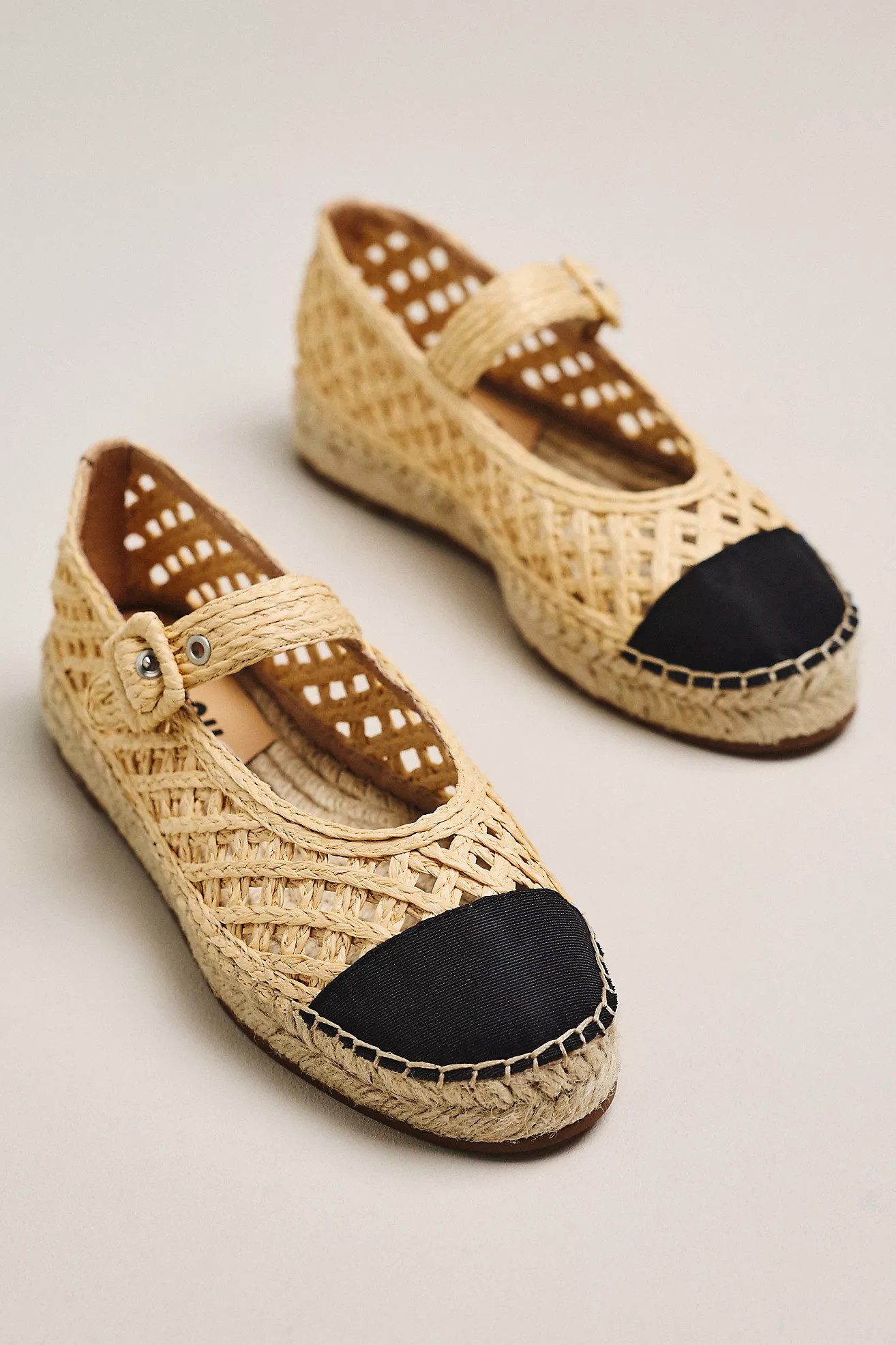 Bibi Lou Raffia Mary Jane Flats | Anthropologie (US)