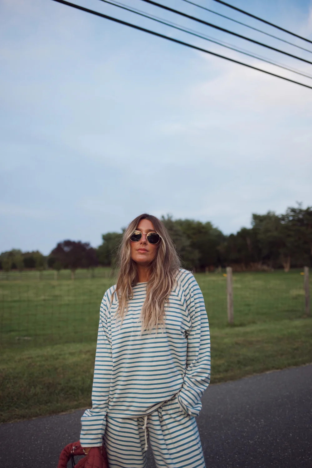 Emma Full Length Lounge Top - Aegean Stripe | How Do You Wear That