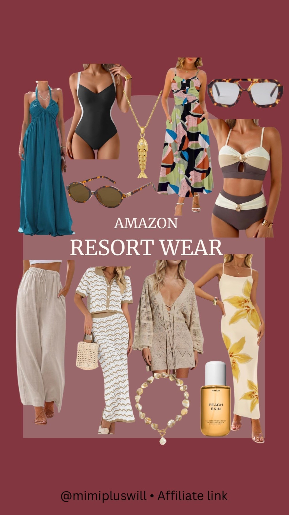 Amazon resort wear! 

Vacation | getaway | beach outfit | dress | resort wear 2026 | sunglasses | beach 
Follow @mimipluswill for more!

#LTKFindsUnder50 #LTKPetite #LTKTravel