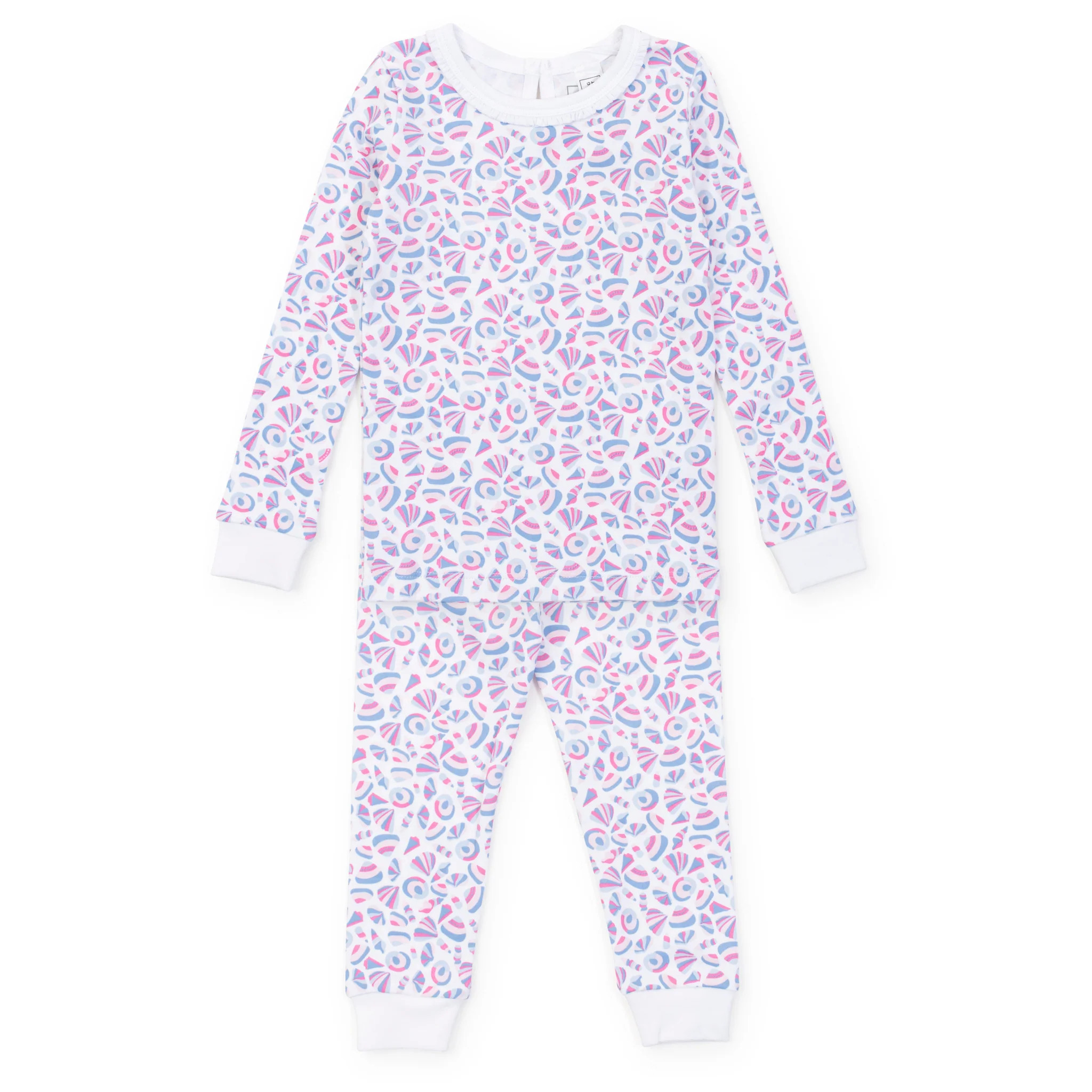 Ava Girls' Pajama Pant Set - Seashells on the Seashore | Lila and Hayes