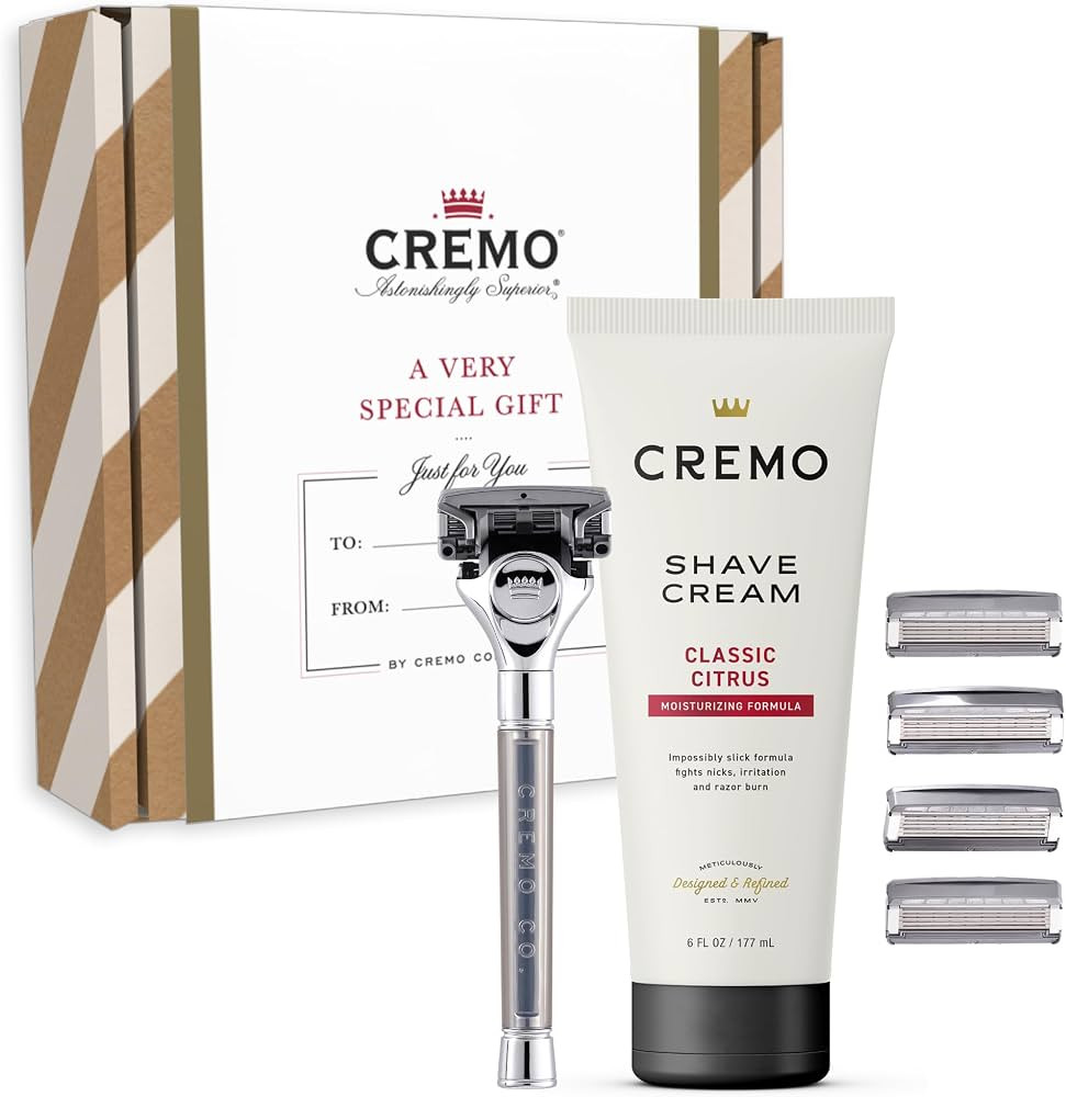 Cremo Original Shave Gift Set for Men, includes Impossibly-Slick 6 oz Shaving Cream, Chrome Barbe... | Amazon (US)