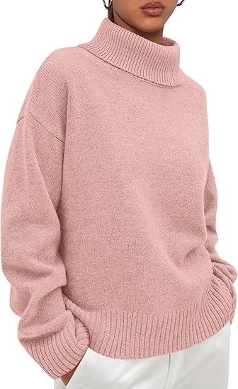 PRETTYGARDEN Womens Turtleneck Long Sleeve Sweater 2025 Fall Trendy Loose Fit Casual Tops Chunky ... | Amazon (US)