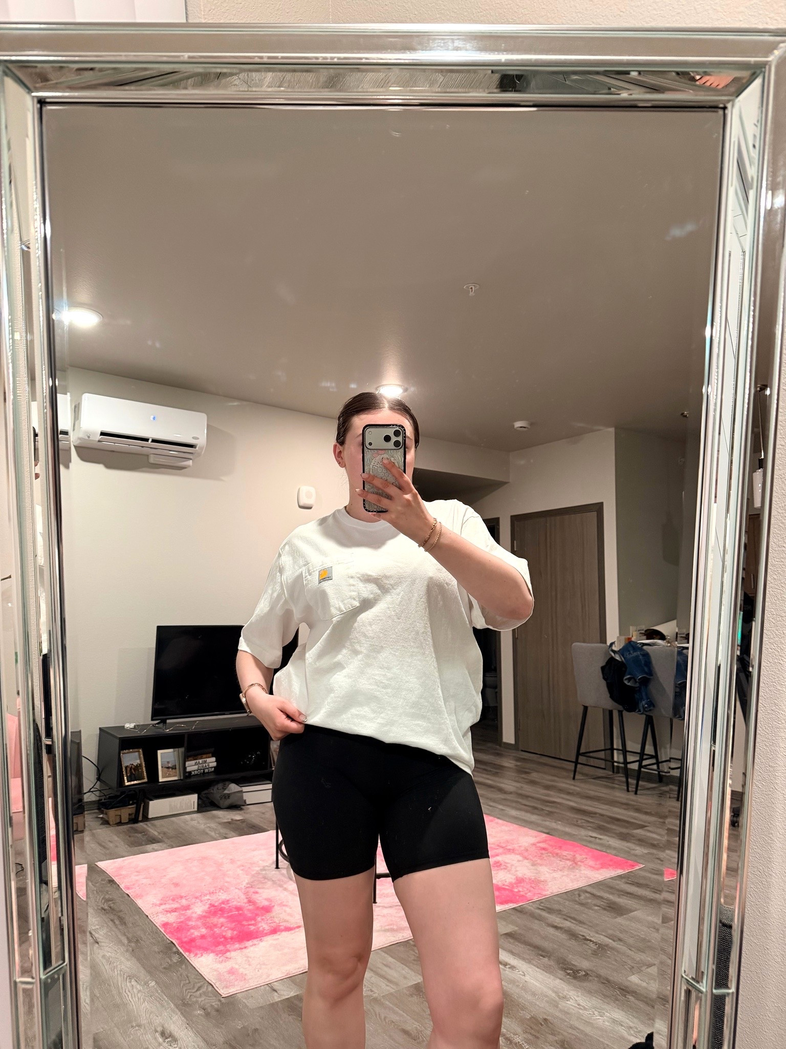 Work from home means super casual outfit combos these days! Spending a big chunk of time on my laptop this week so my favorite shorts it is ❤️

I’m wearing a men’s XL tee and size 8 shorts

#LTKootd #LTKMidsize #LTKWorkwear