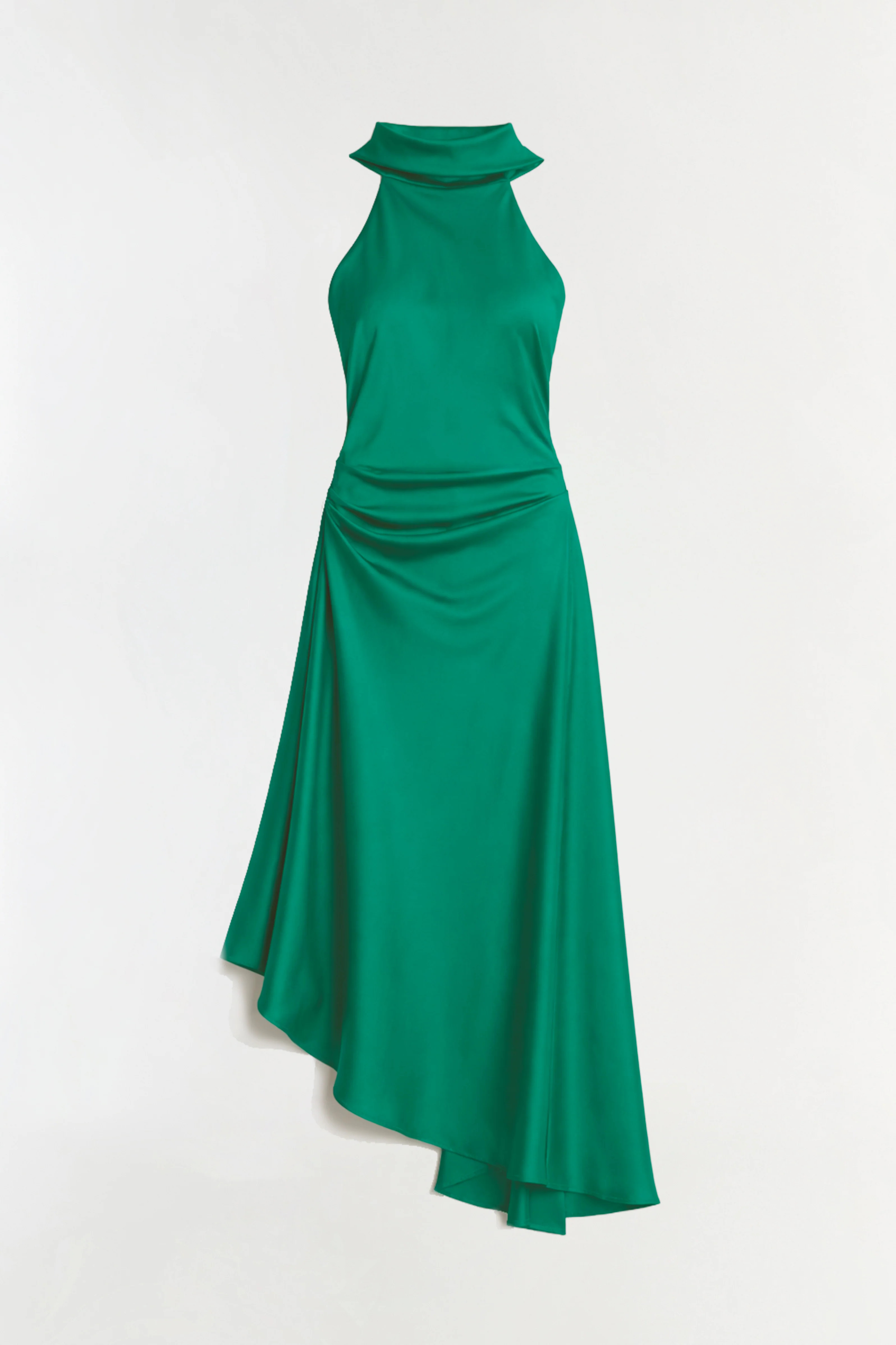 SIMKHAI Women's Monica Satin Midi Dress in Kelly Green, Size 00 | Simkhai